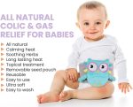 Superse Colic and Gas Relief for Newborns - Colic Calm Baby Heating Pad Belly Band for Upset Stomach and Baby Reflux - Warm Aroma Stomach Band for Fussy Infant Gas with Washcloth (Blue owl) - Image 4